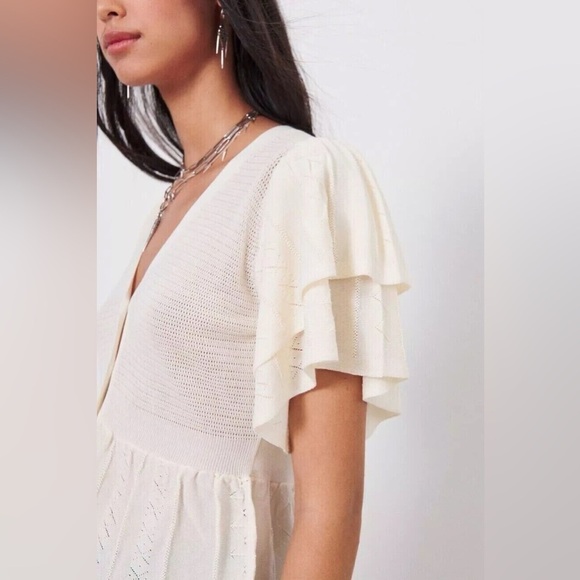 ba&sh Acacio Pointelle Knit Short Sleeve Cardigan NWT - Picture 9 of 9